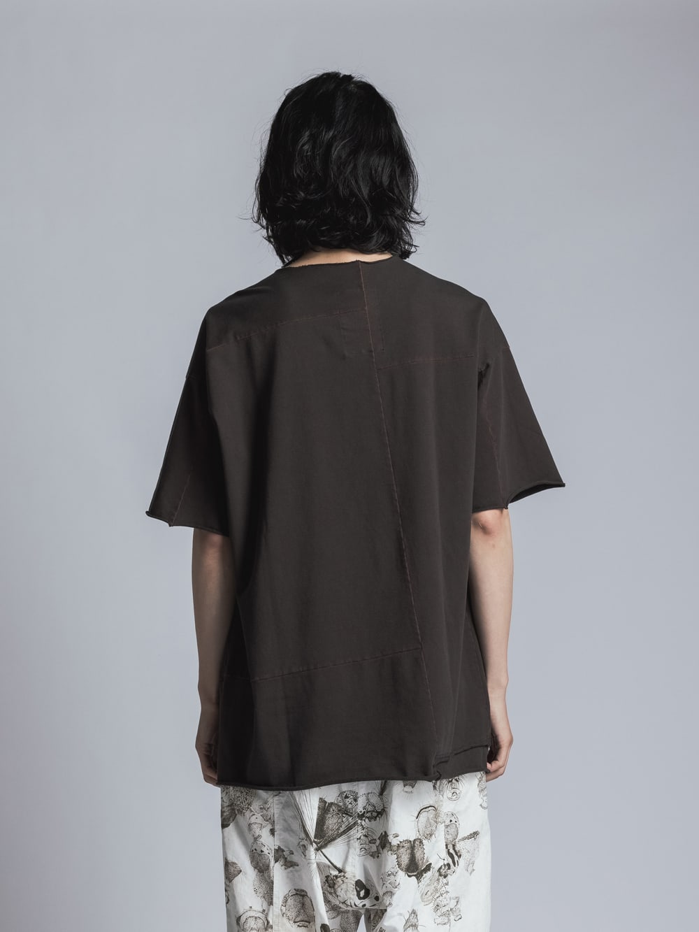 ストレッチ天竺半袖Tシャツ  D.Brown