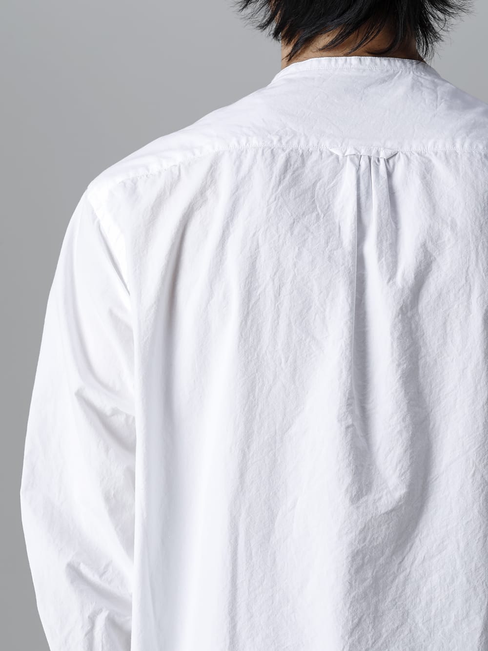 Typewriter Band Collar Shirt  White