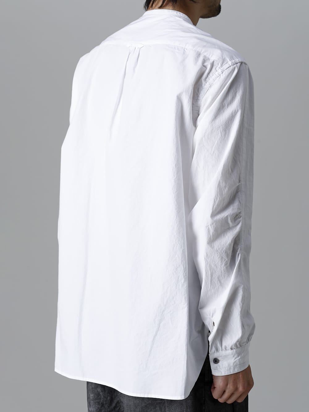 Typewriter Band Collar Shirt  White