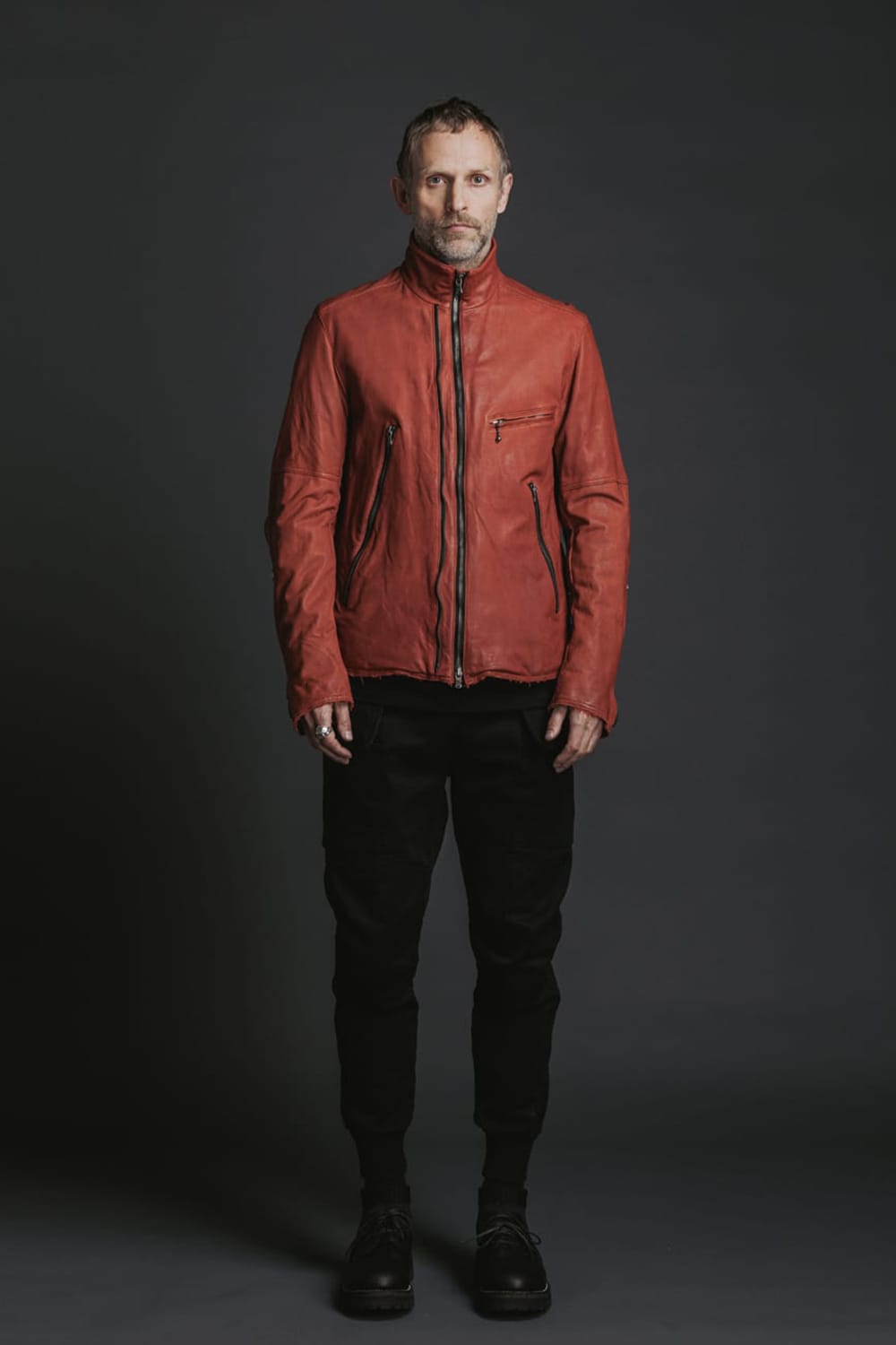 Goat Leather Jacket Red