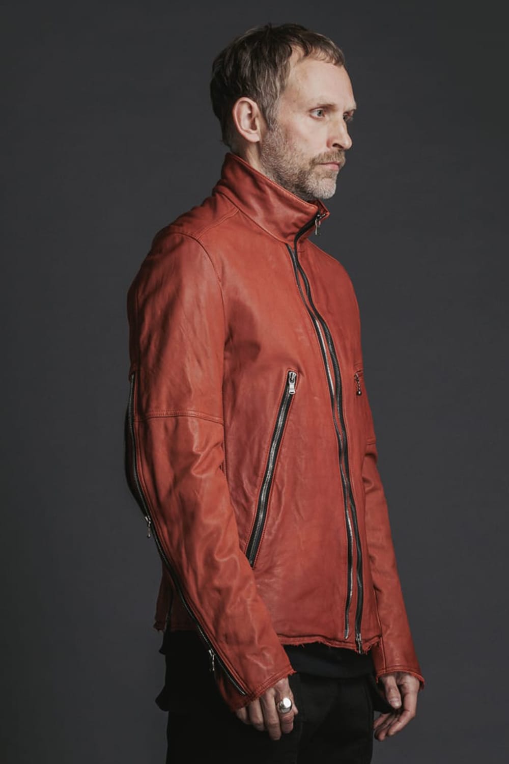 Goat Leather Jacket Red