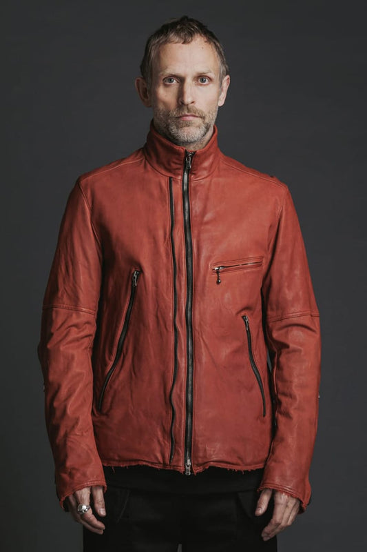 Goat Leather Jacket Red