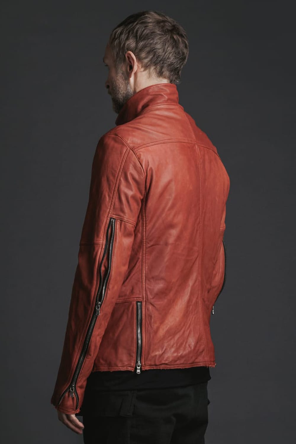 Goat Leather Jacket Red