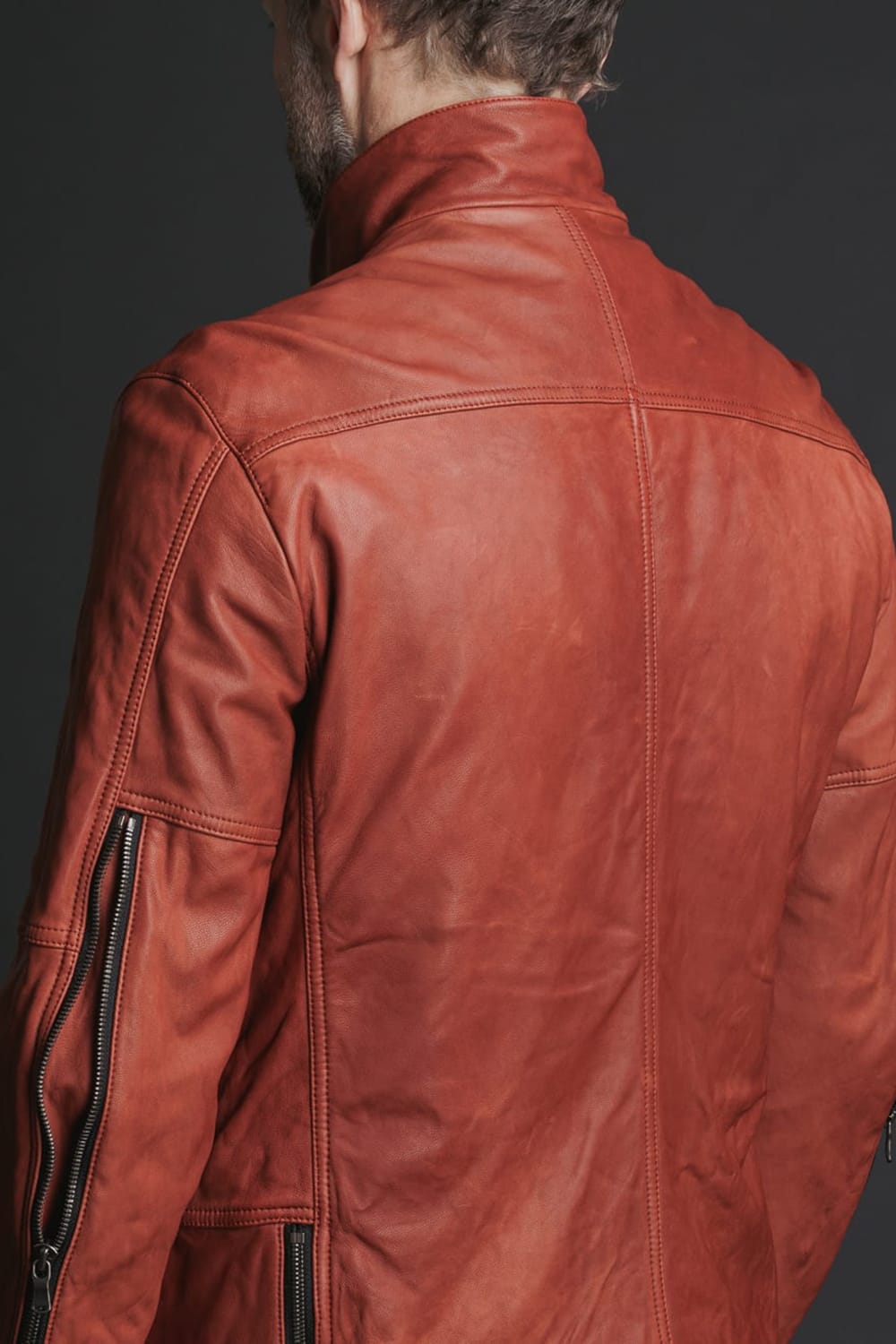 Goat Leather Jacket Red