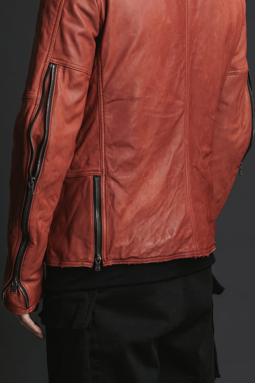 Goat Leather Jacket Red
