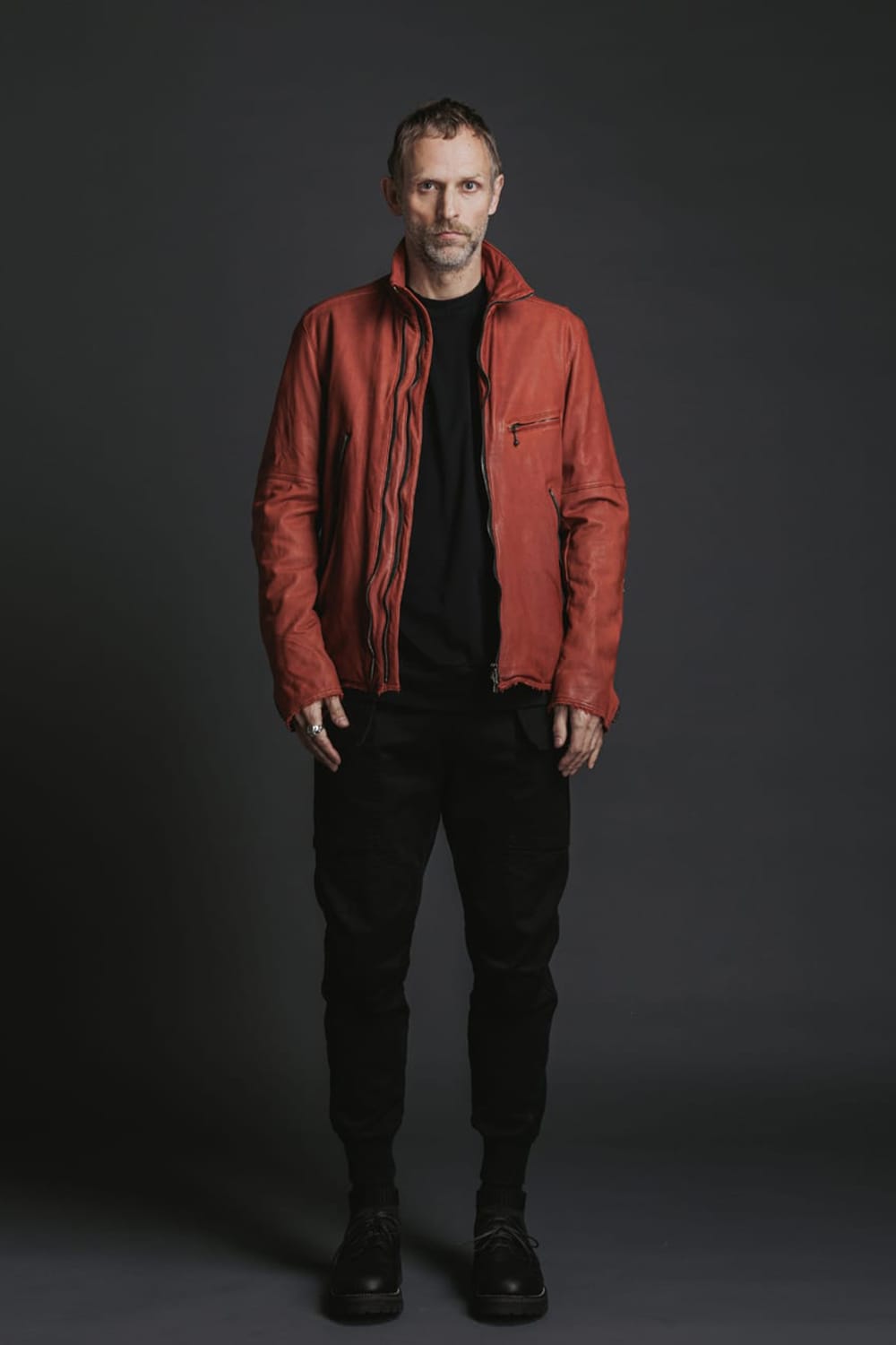 Goat Leather Jacket Red