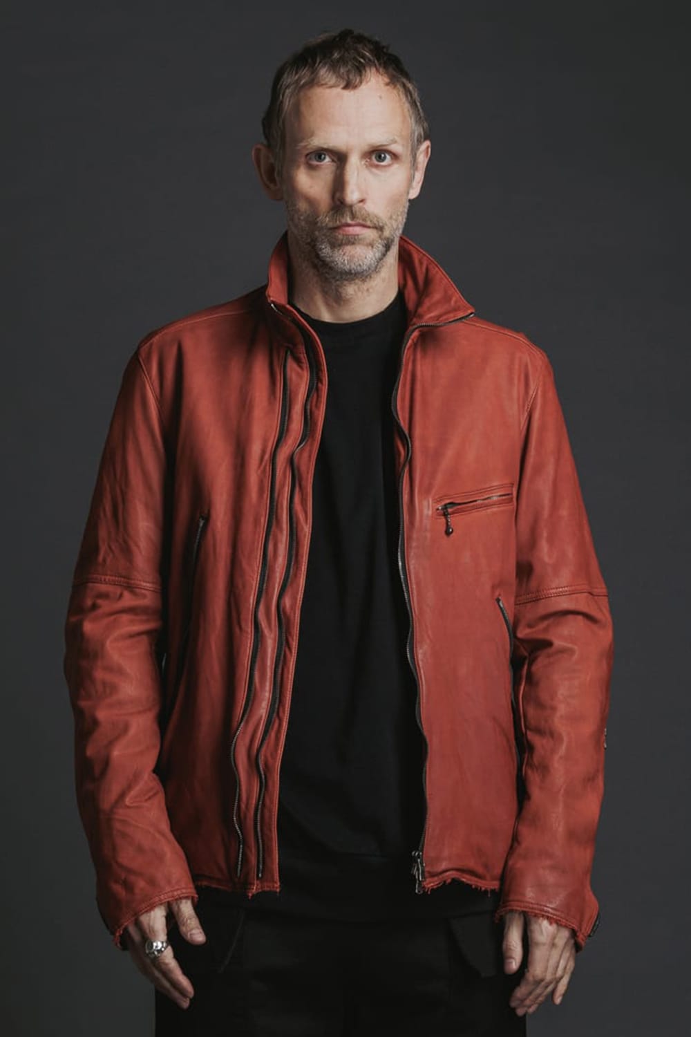 Goat Leather Jacket Red