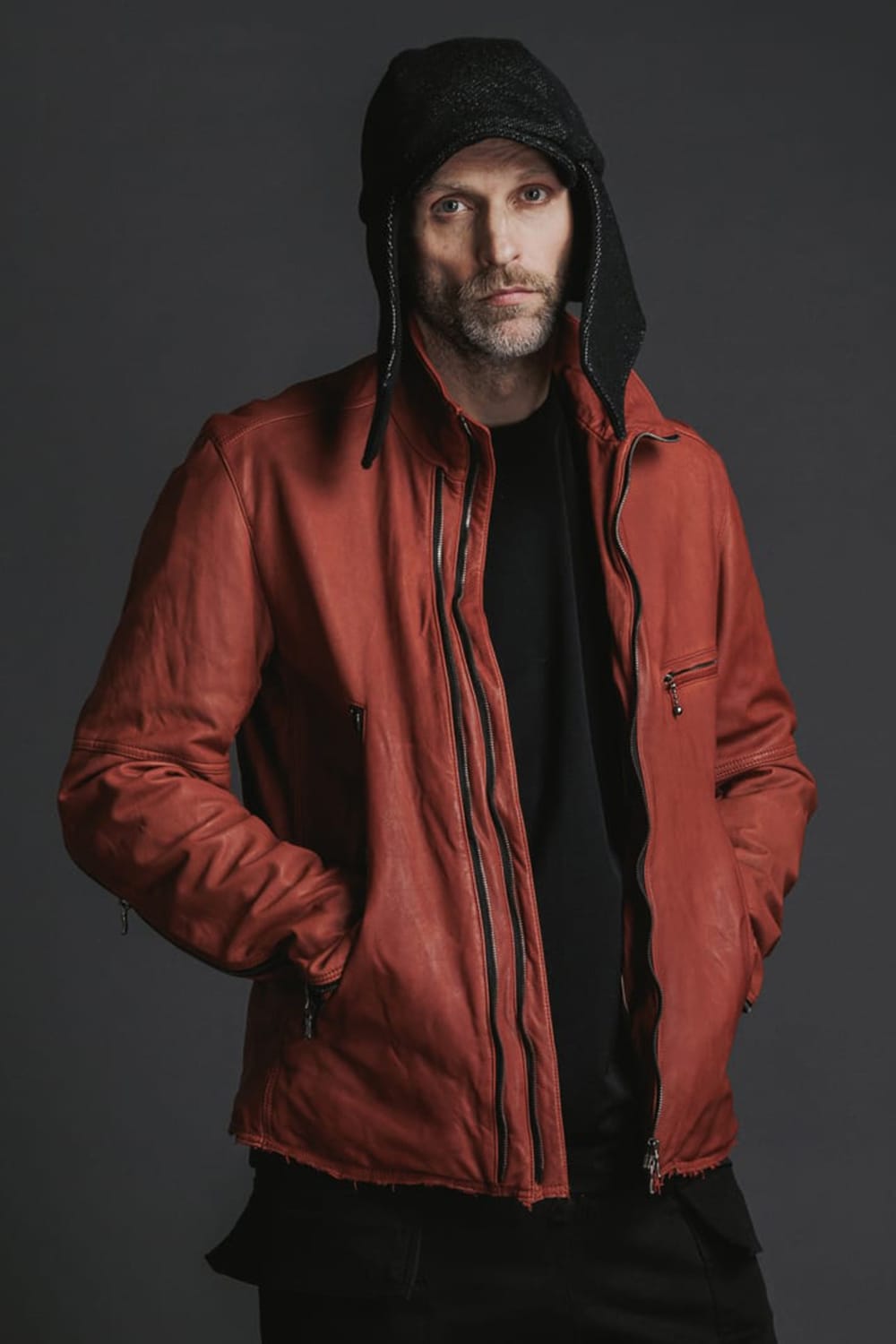 Goat Leather Jacket Red