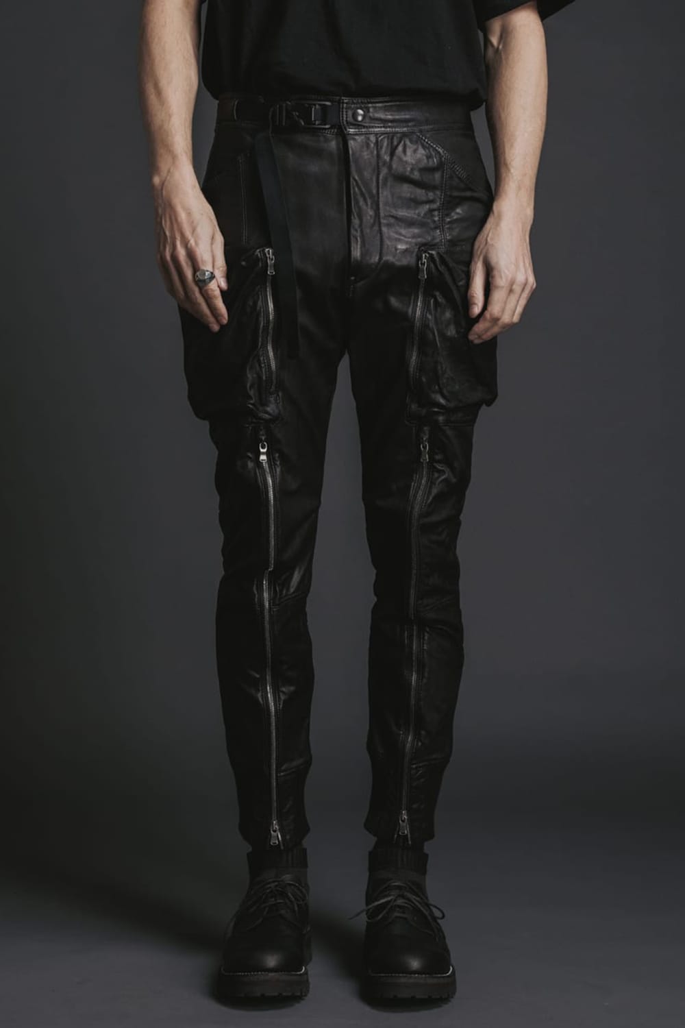 Goat Leather Rib Pants