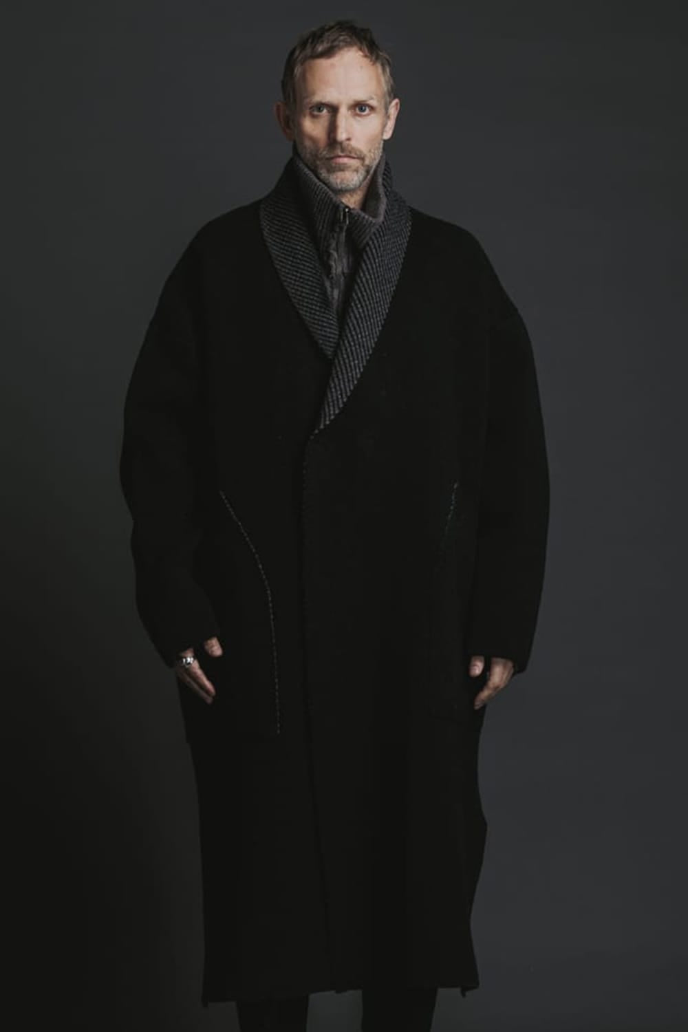 Reversible Knit Coat Black