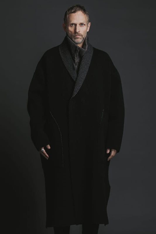 Reversible Knit Coat Black