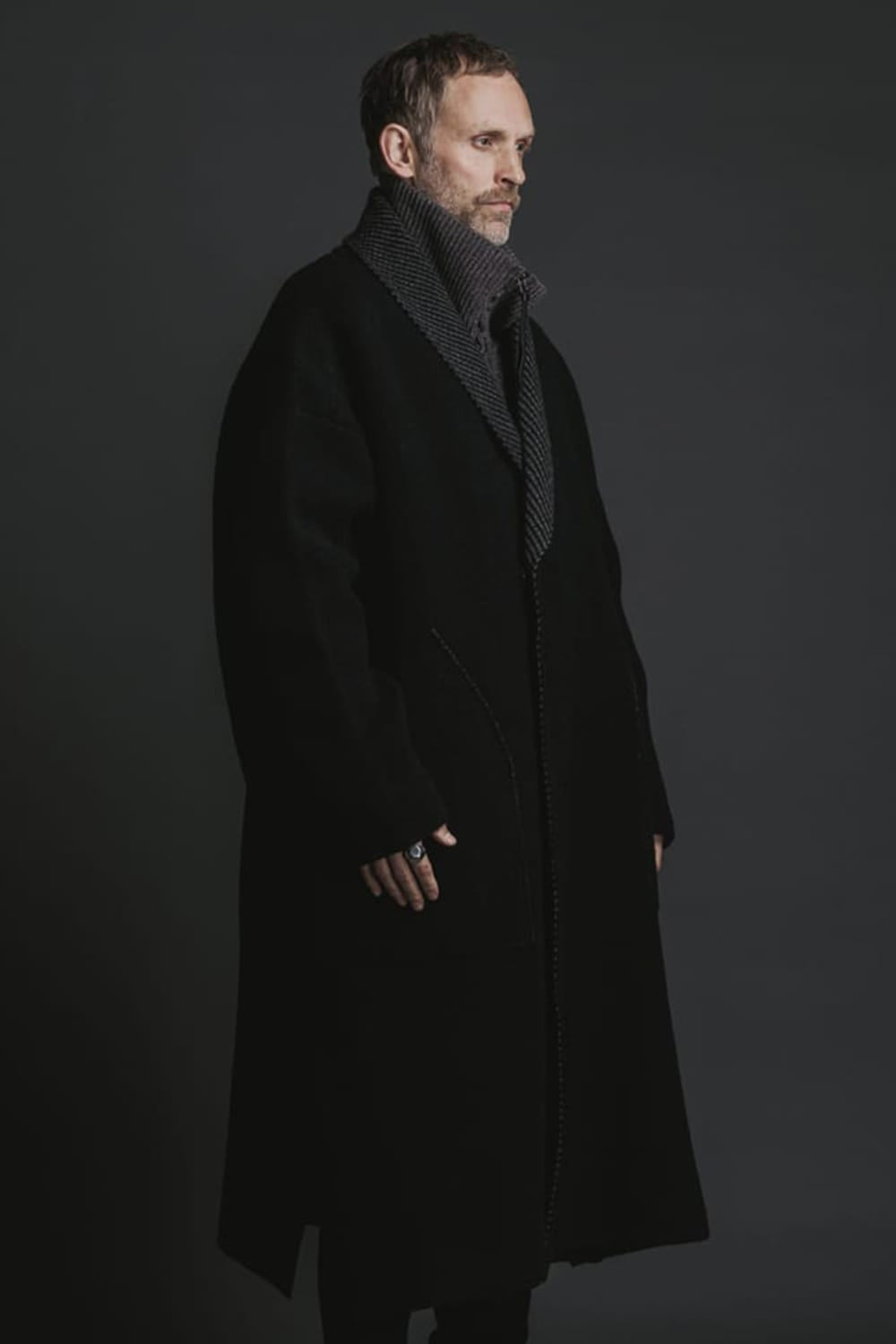 Reversible Knit Coat Black