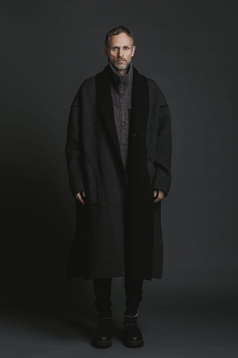 Reversible Knit Coat Black