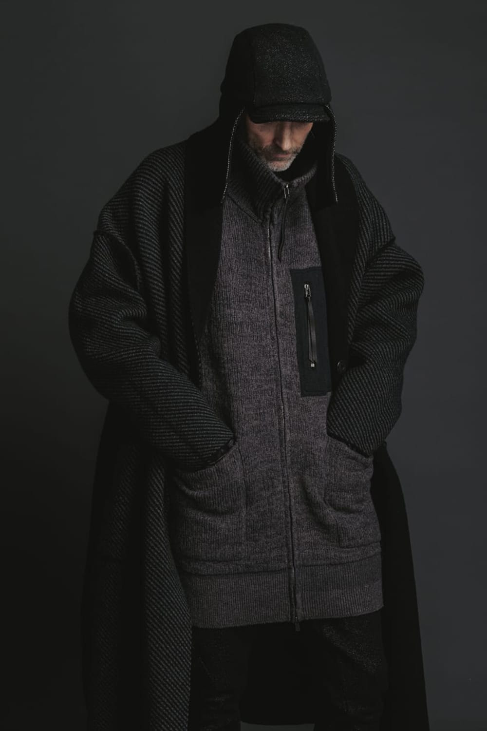 Reversible Knit Coat Black