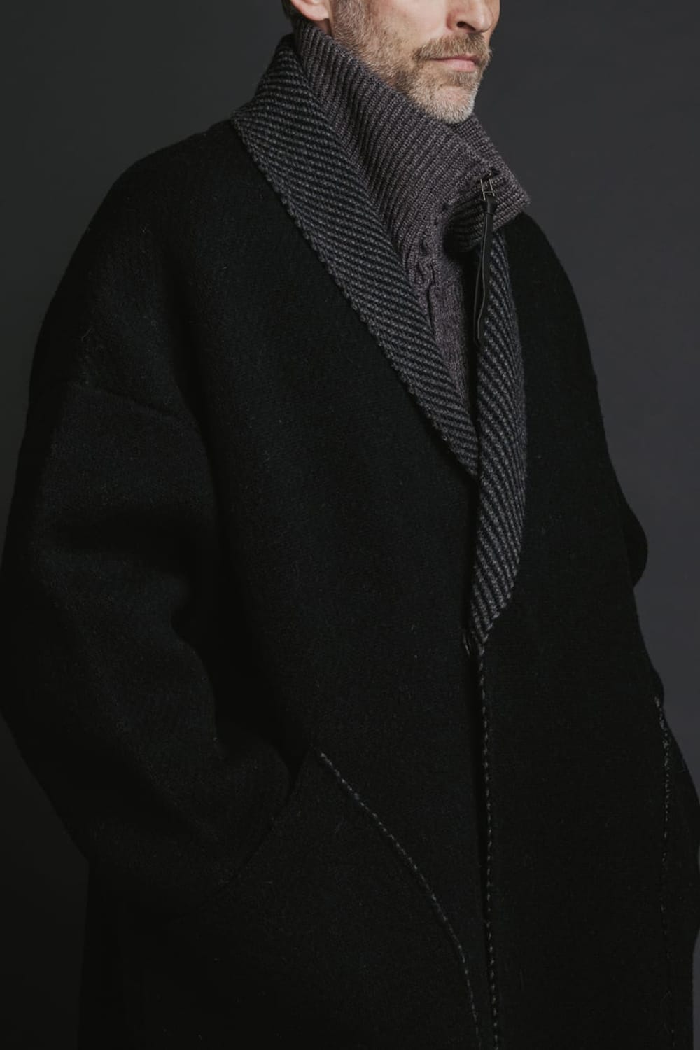 Reversible Knit Coat Black