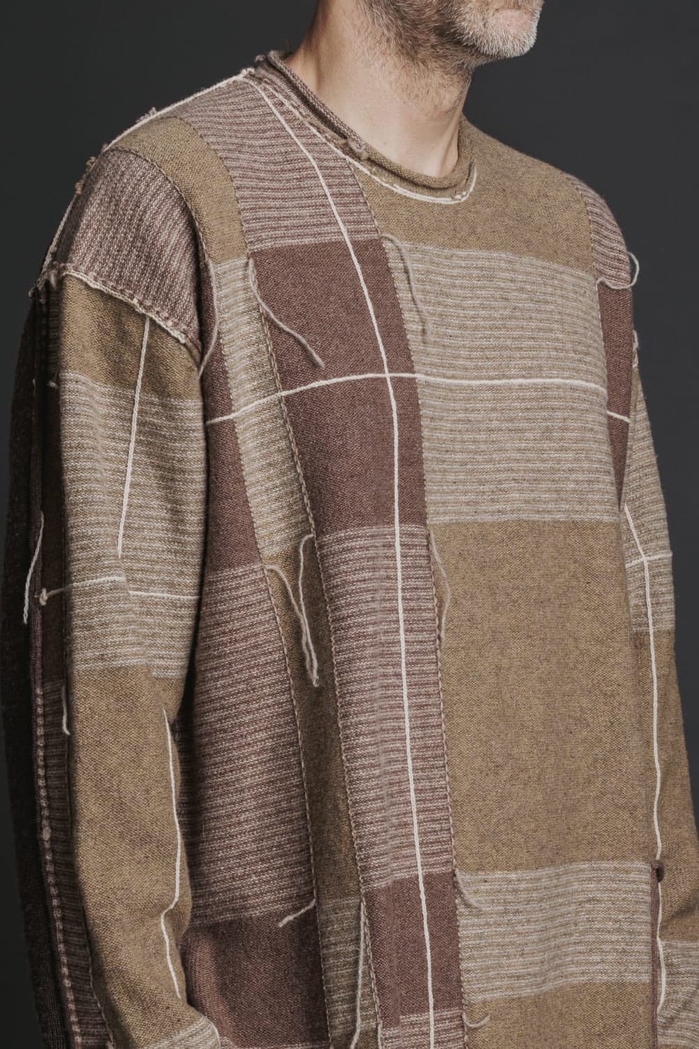 Check P/O Knit Beige