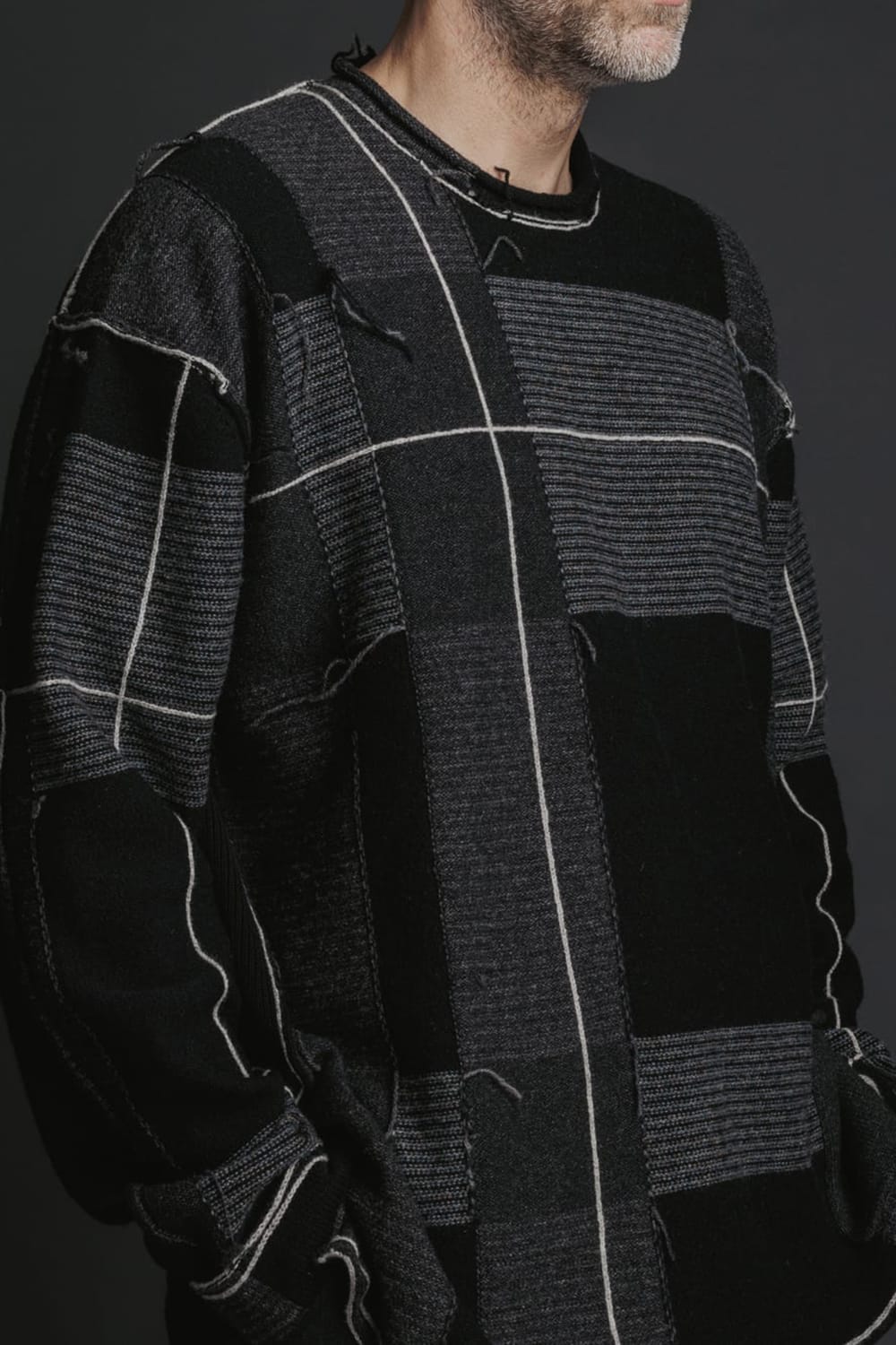 Check P/O Knit Black