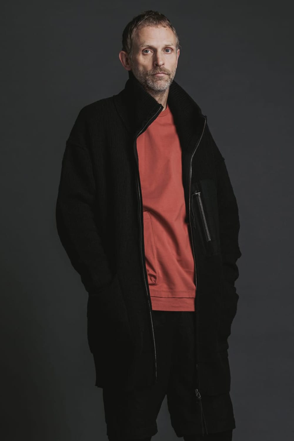 Cotton Cashmere Knit Blouson Black 