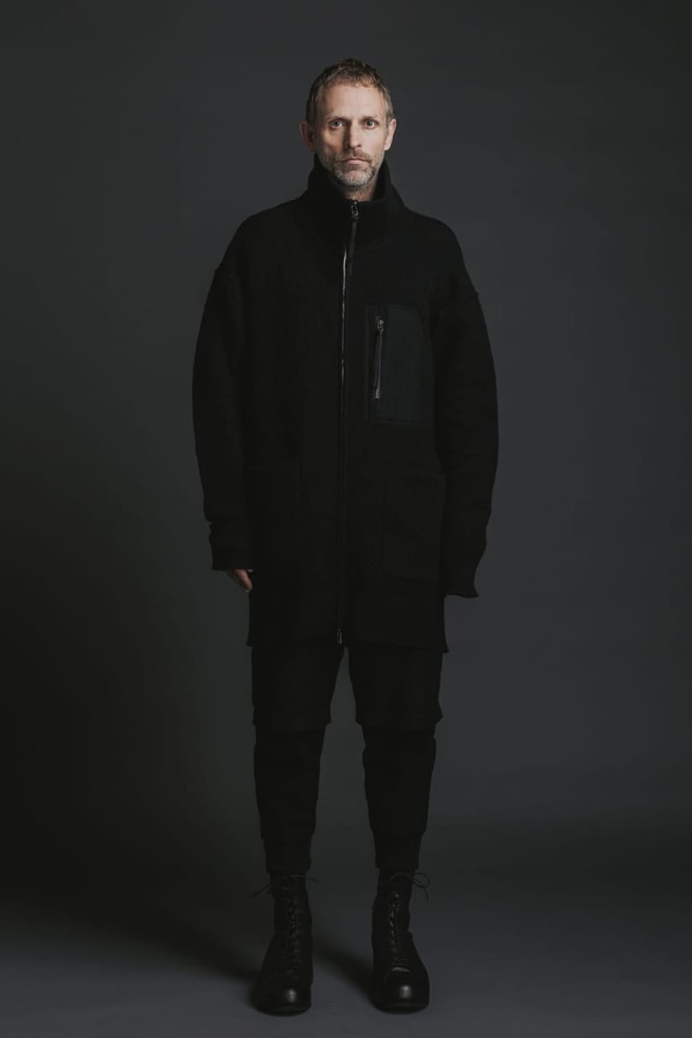 Cotton Cashmere Knit Blouson Black