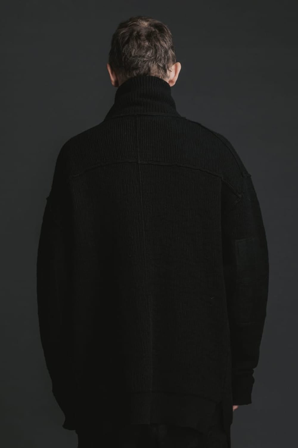 Cotton Cashmere Knit Blouson Black 