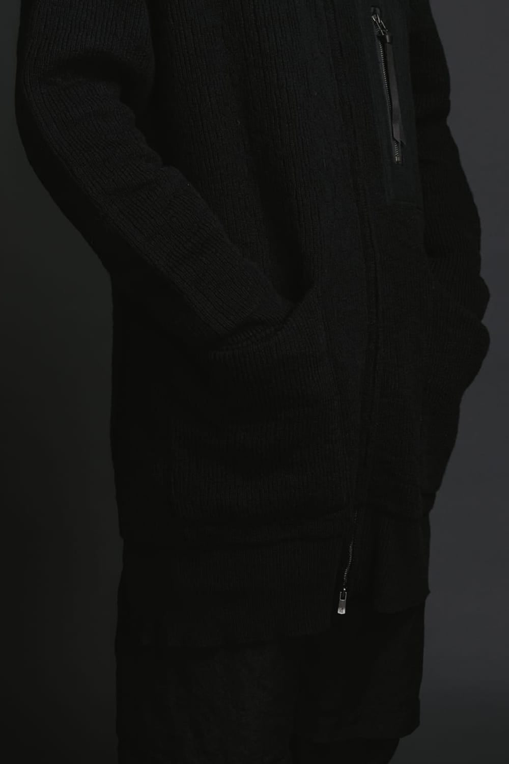 Cotton Cashmere Knit Blouson Black 