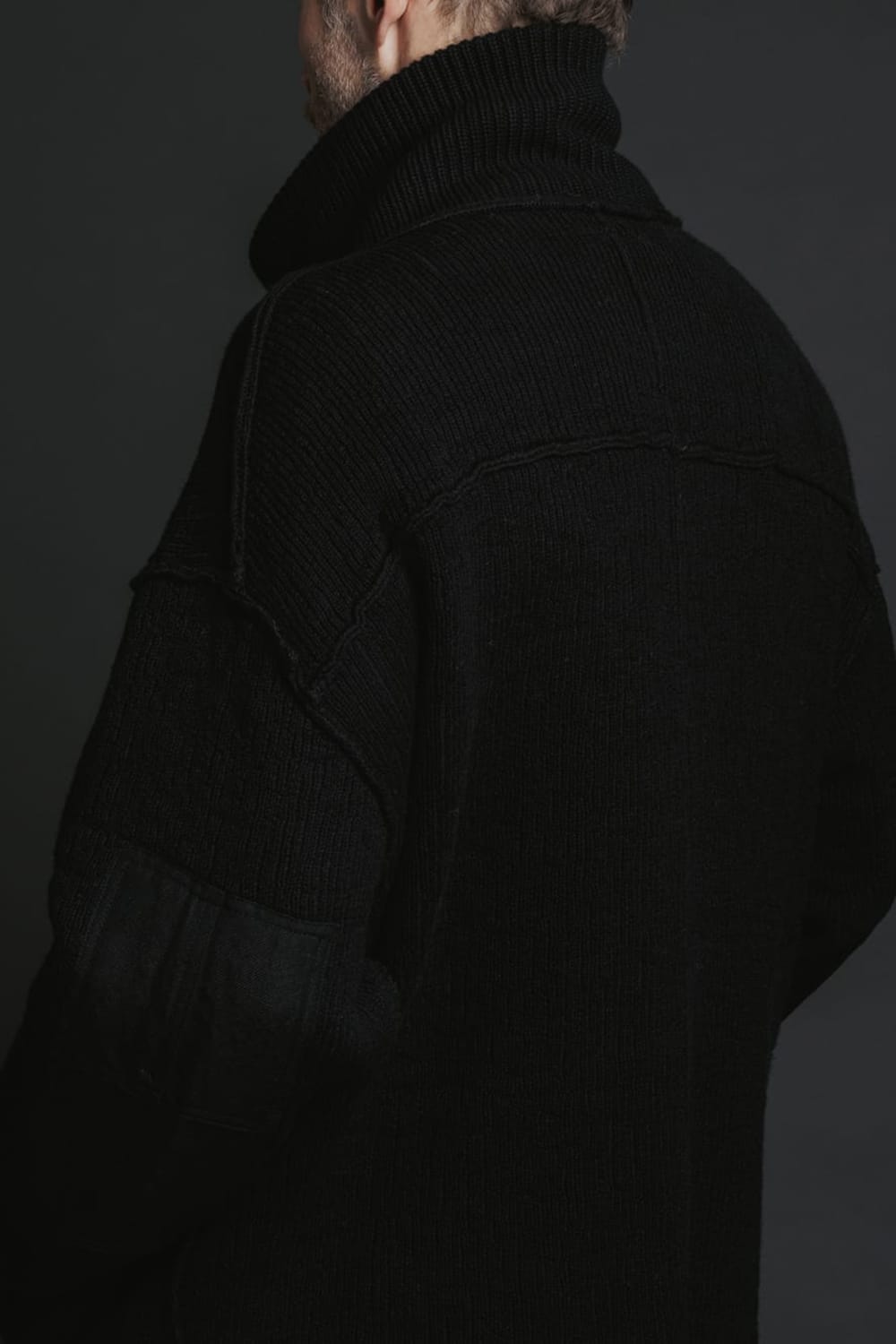 Cotton Cashmere Knit Blouson Black 