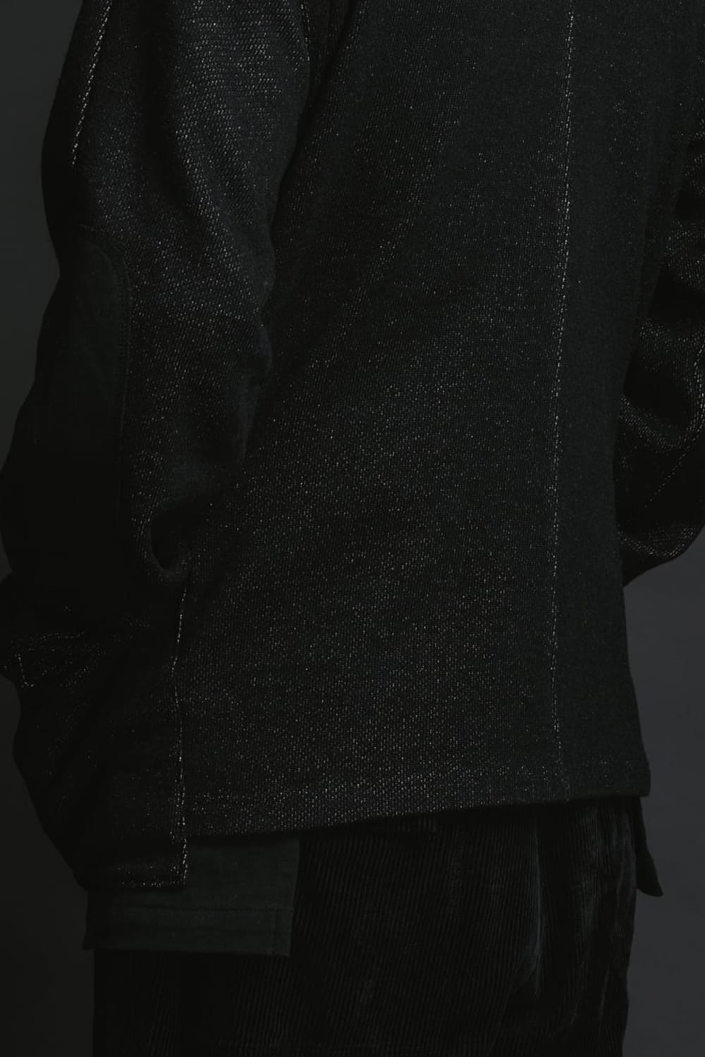 Wool / Cotton brushed lining High Neck Pullover Black