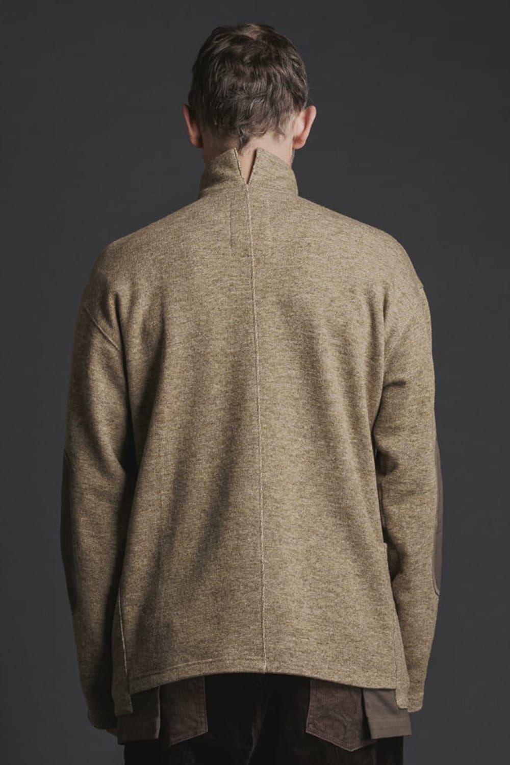 Wool / Cotton brushed lining High Neck Pullover Beige