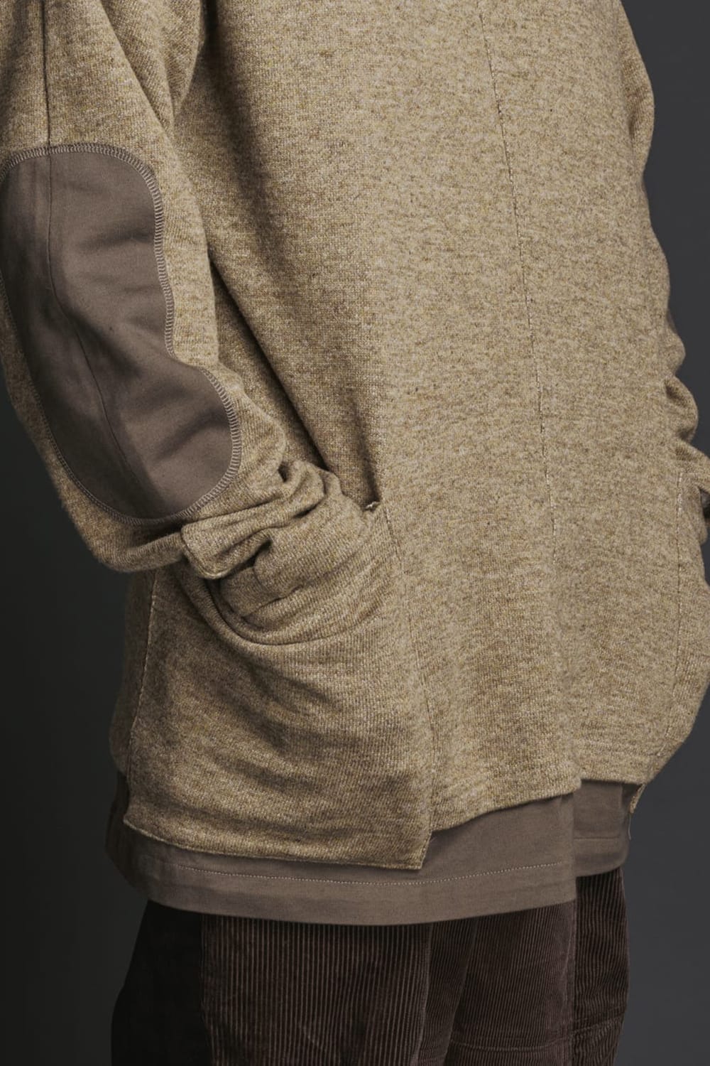 Wool / Cotton brushed lining High Neck Pullover Beige