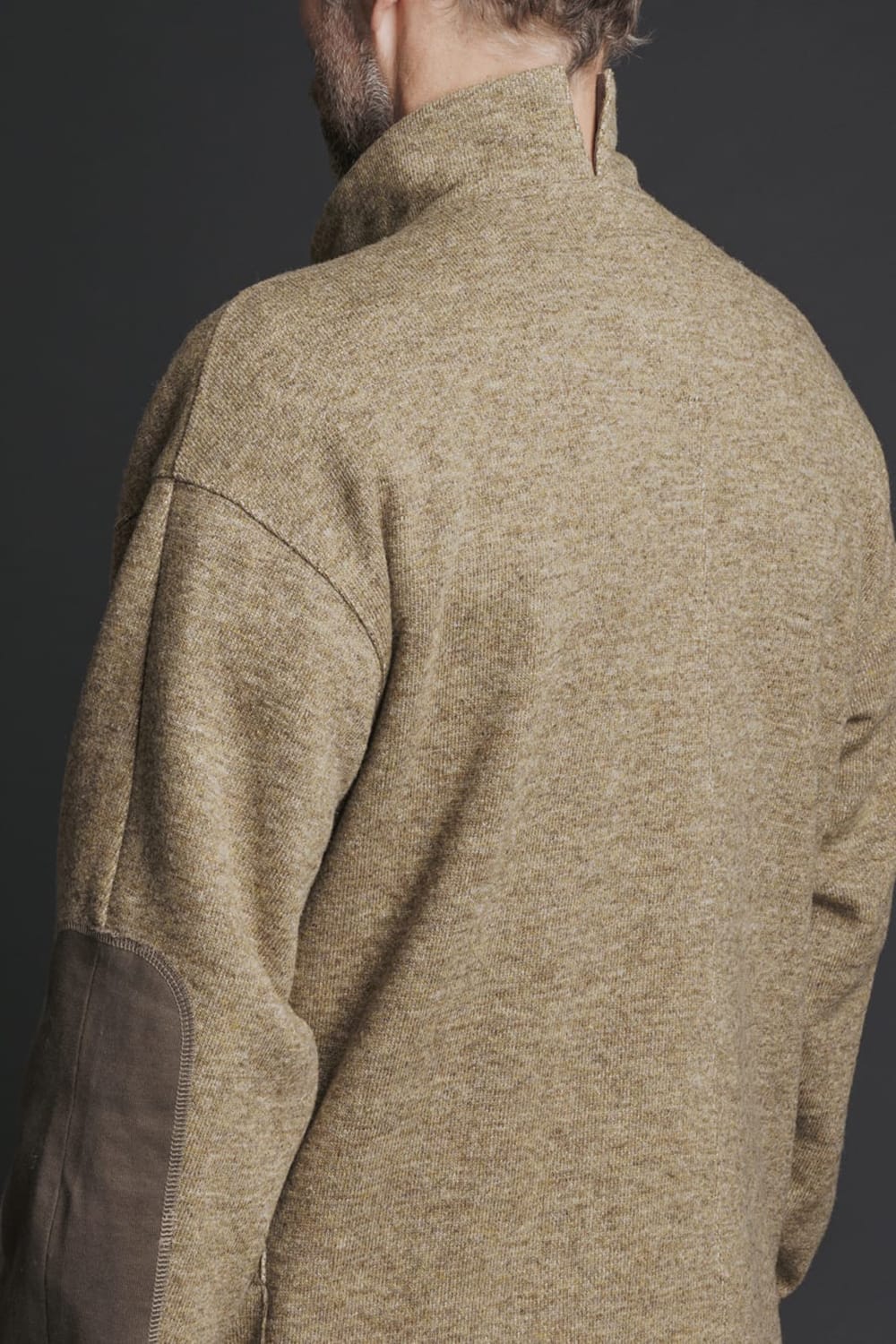 Wool / Cotton brushed lining High Neck Pullover Beige