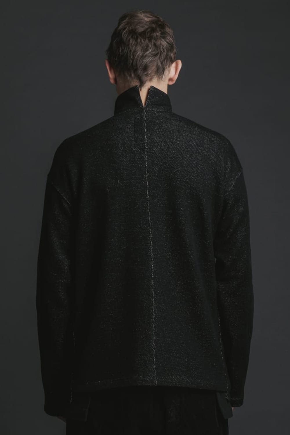 Wool / Cotton brushed lining High Neck Pullover Black