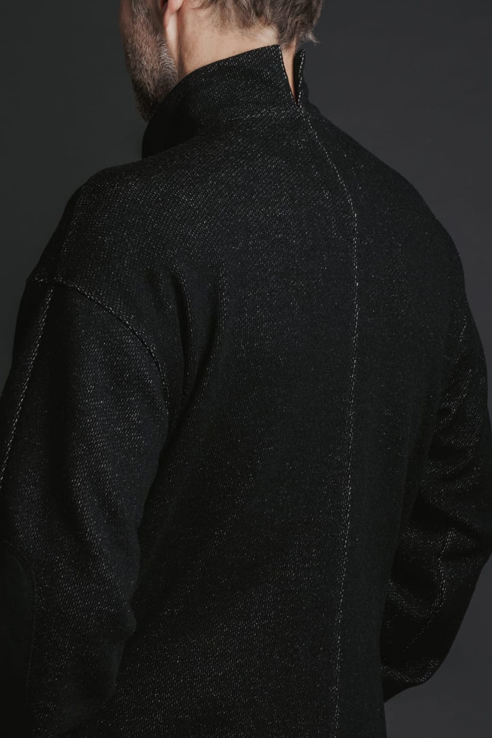 Wool / Cotton brushed lining High Neck Pullover Black