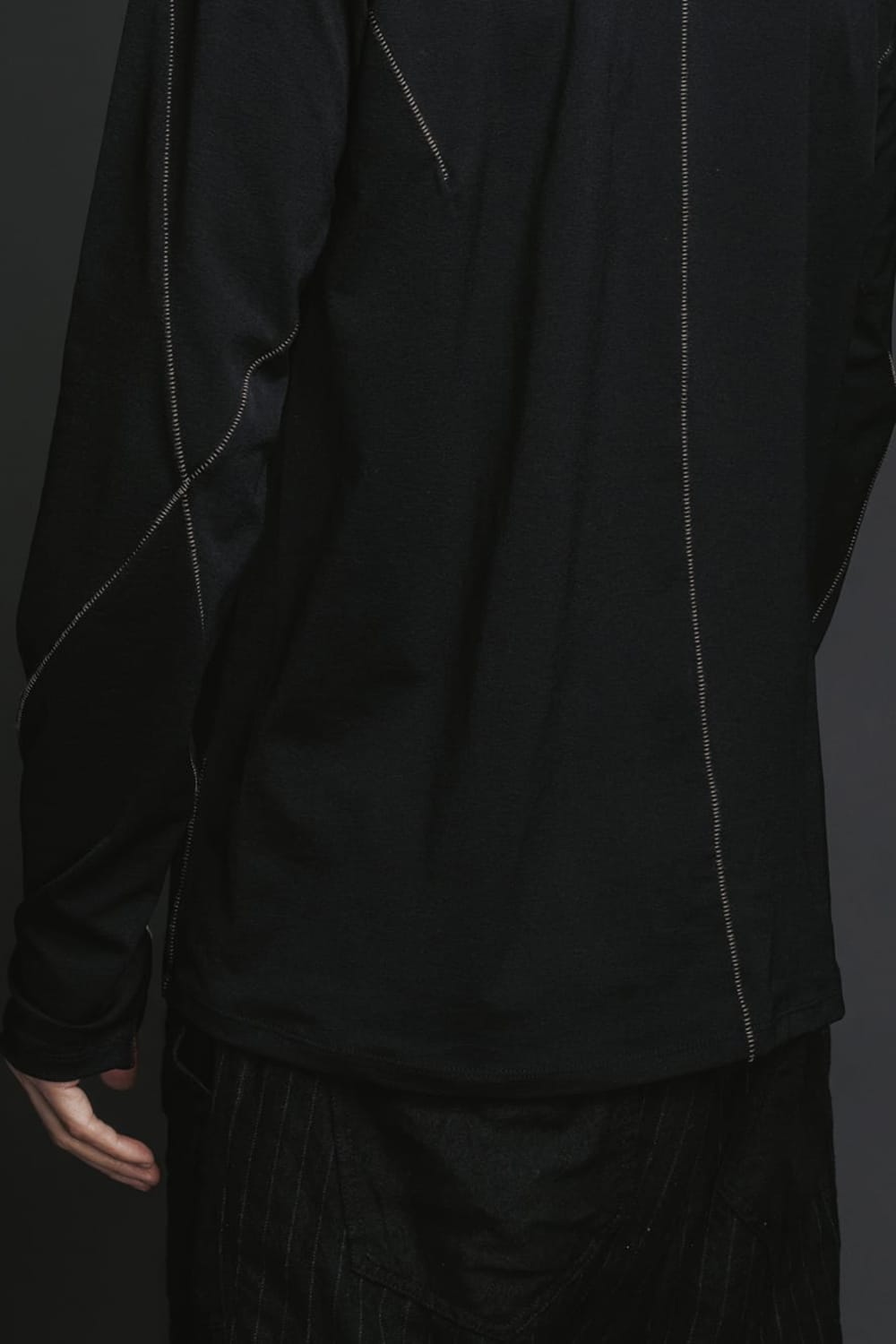 Nylon Spandex Jersey Crewneck L/S  Black