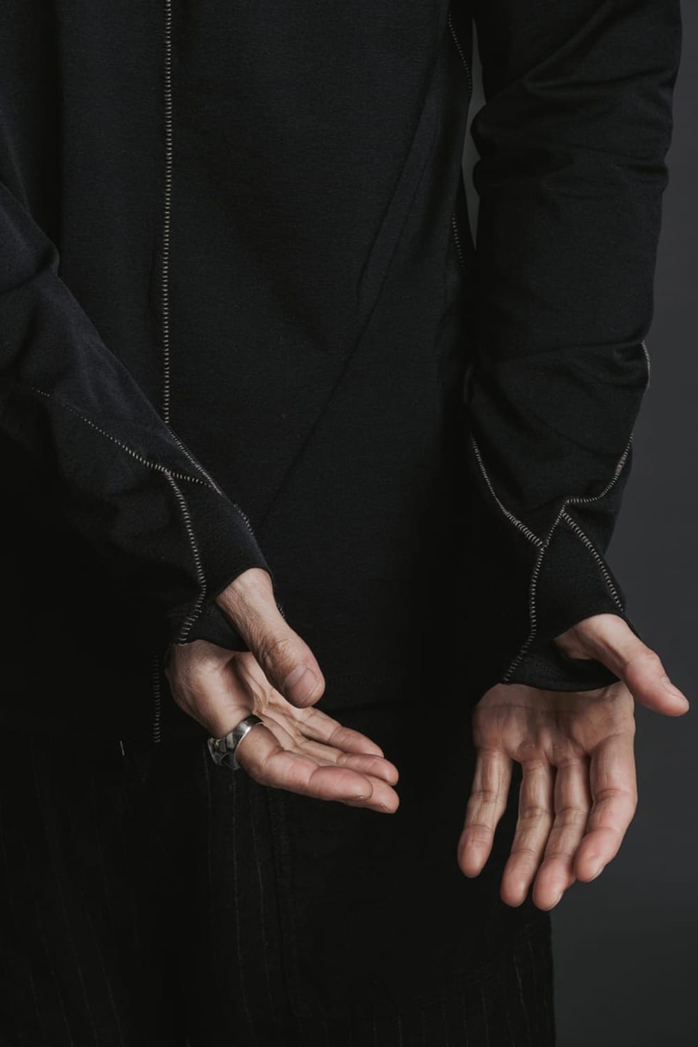 Nylon Spandex Jersey Crewneck L/S  Black