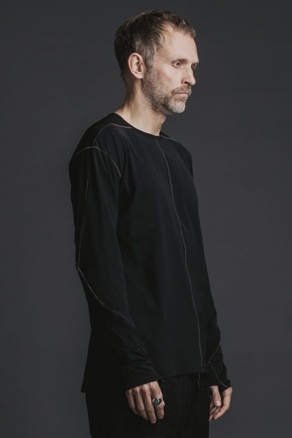 Nylon Spandex Jersey Crewneck L/S  Black