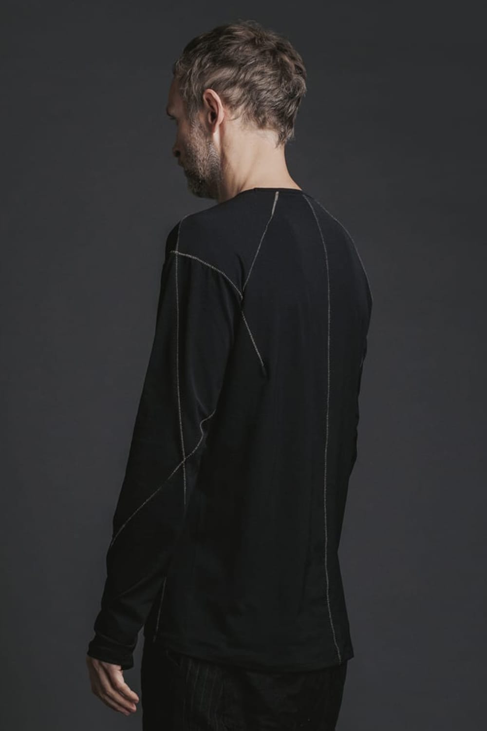 Nylon Spandex Jersey Crewneck L/S  Black