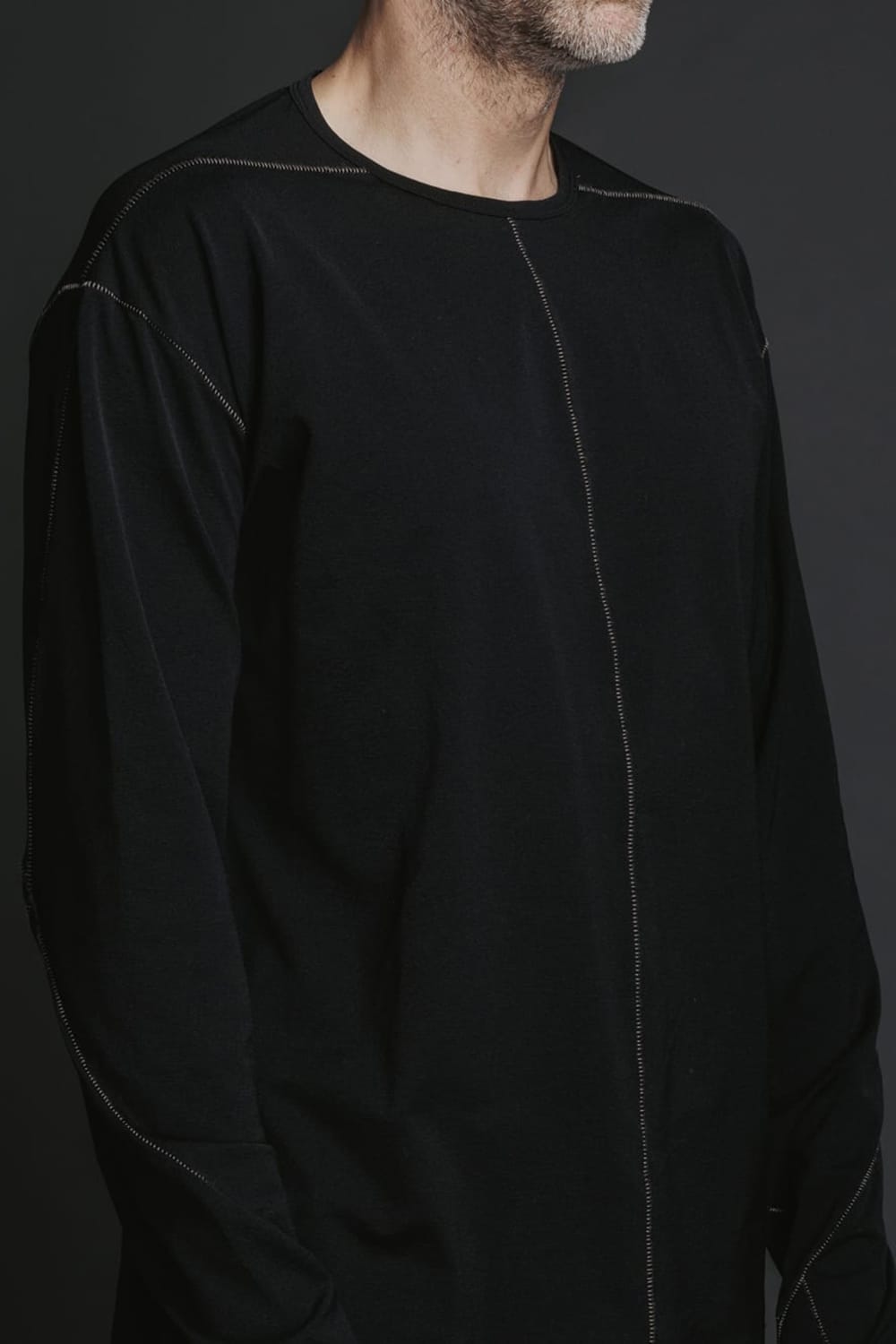 Nylon Spandex Jersey Crewneck L/S  Black
