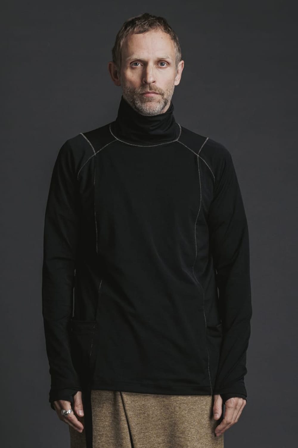 Nylon Spandex Jersey Turtleneck L/S  Black