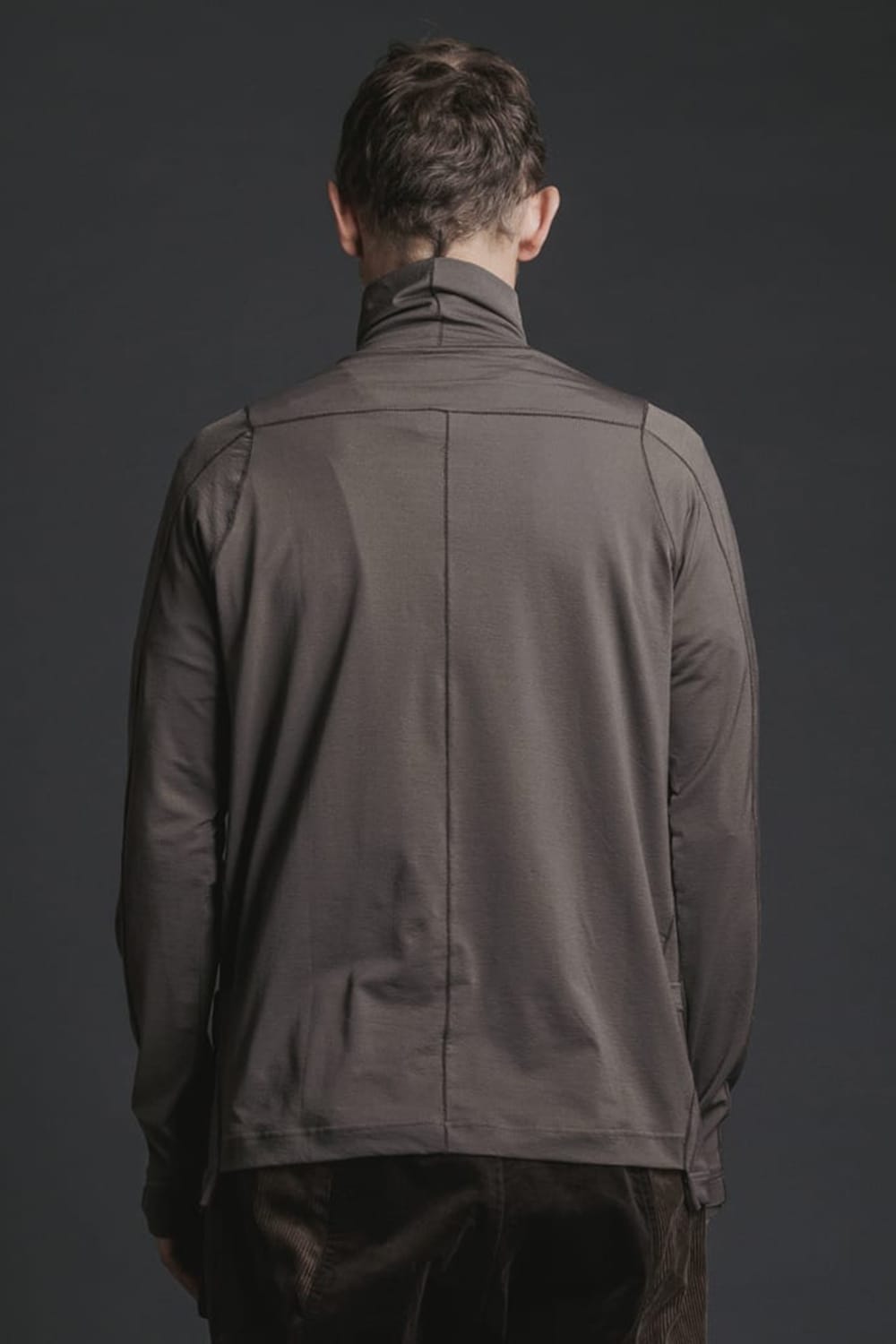 Nylon Spandex Jersey Turtleneck L/S  Brown Gray