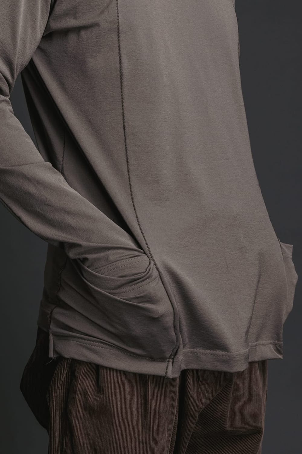 Nylon Spandex Jersey Turtleneck L/S  Brown Gray