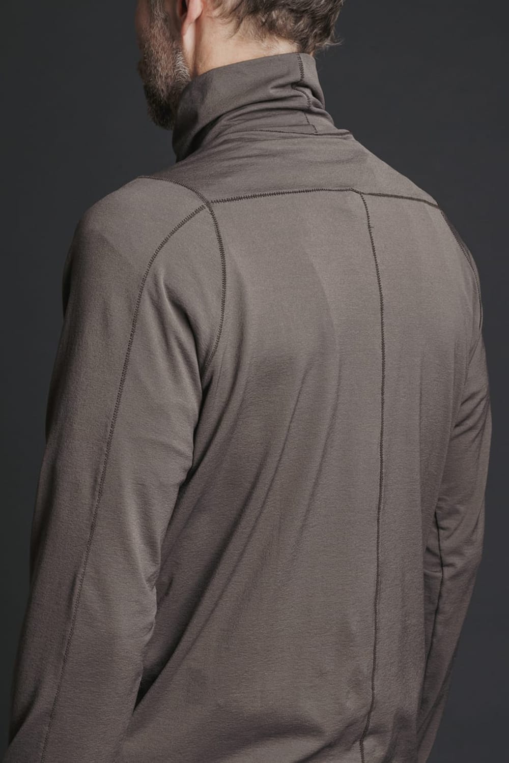 Nylon Spandex Jersey Turtleneck L/S  Brown Gray