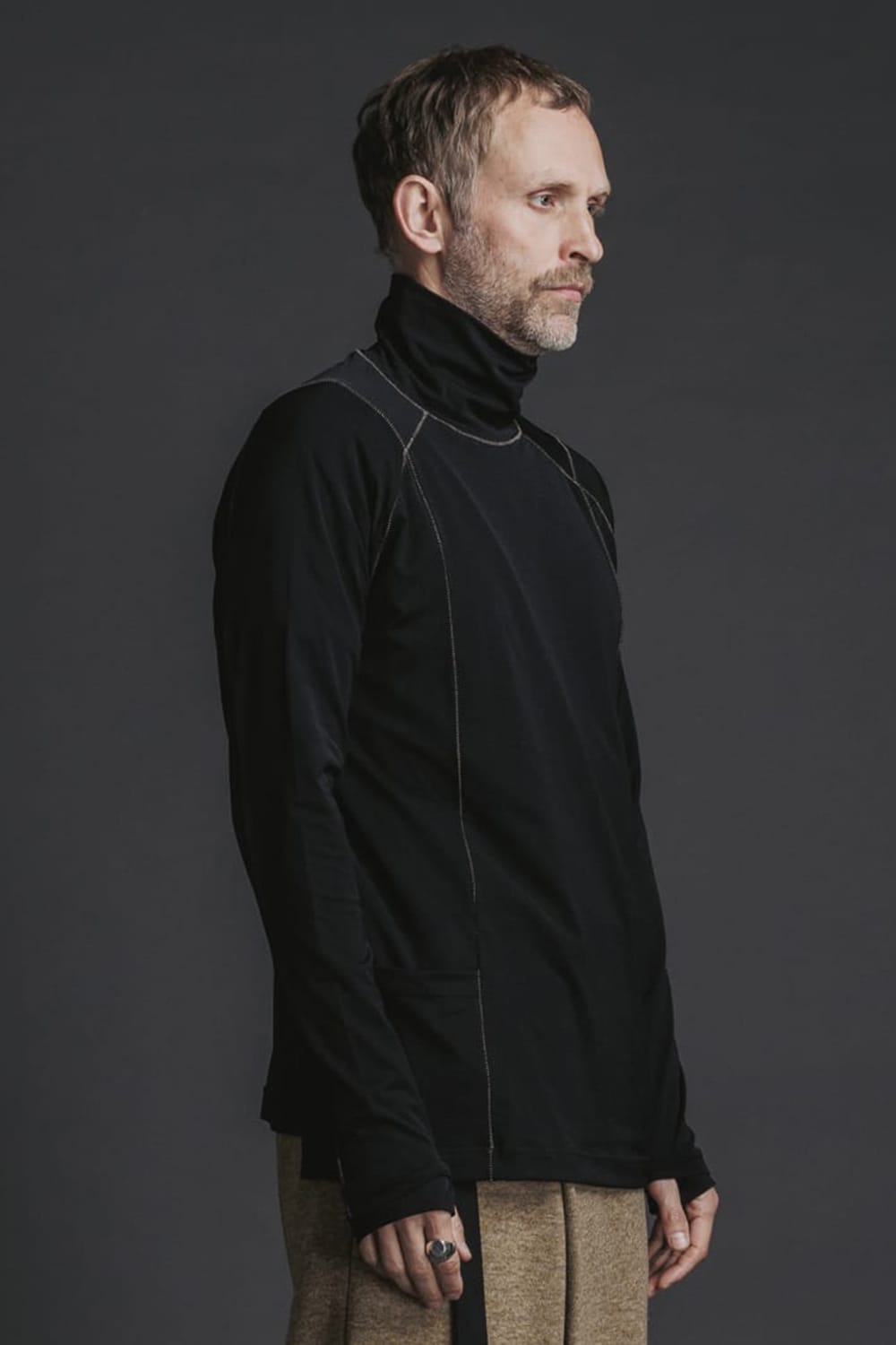 Nylon Spandex Jersey Turtleneck L/S  Black