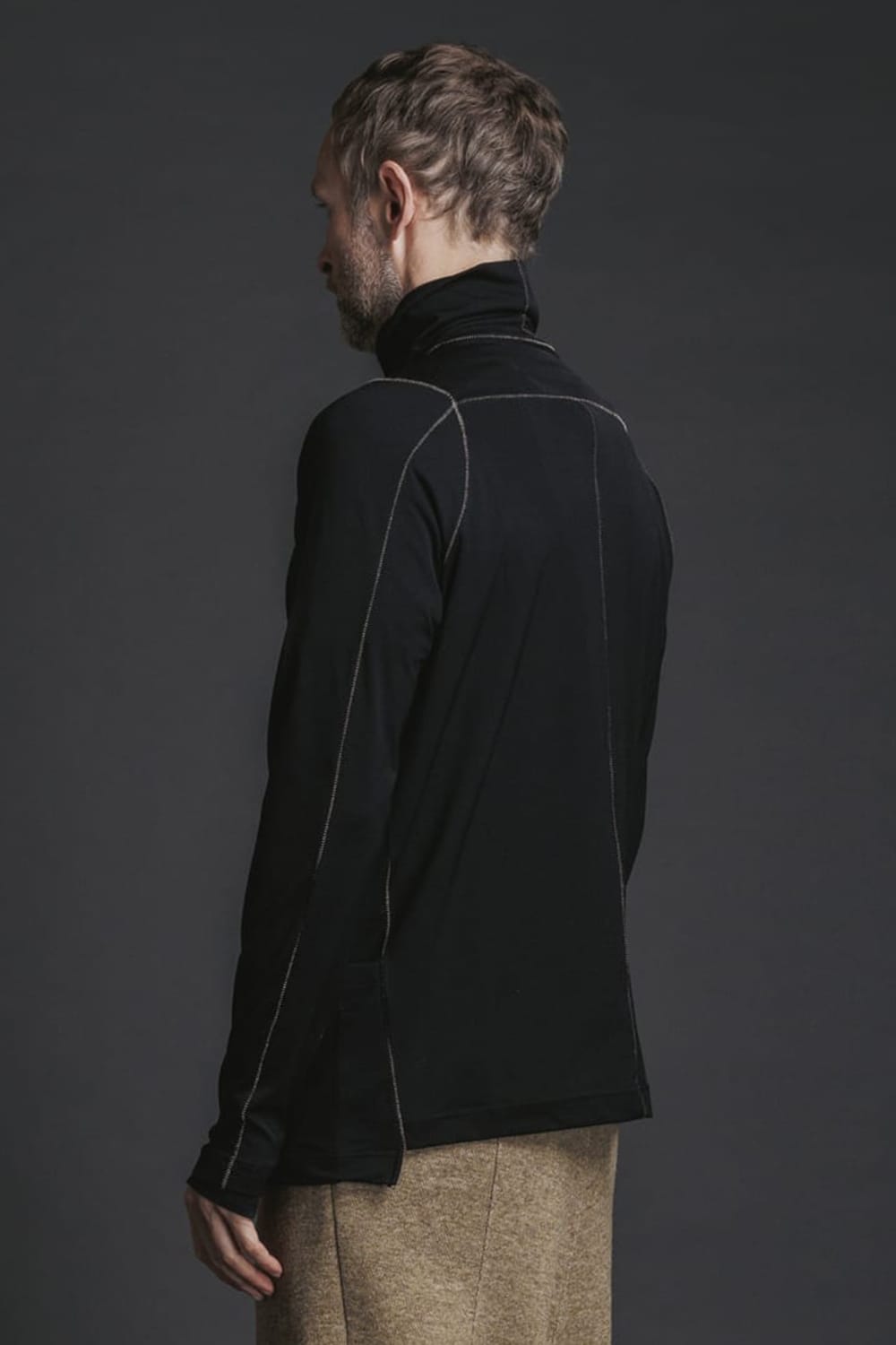 Nylon Spandex Jersey Turtleneck L/S  Black