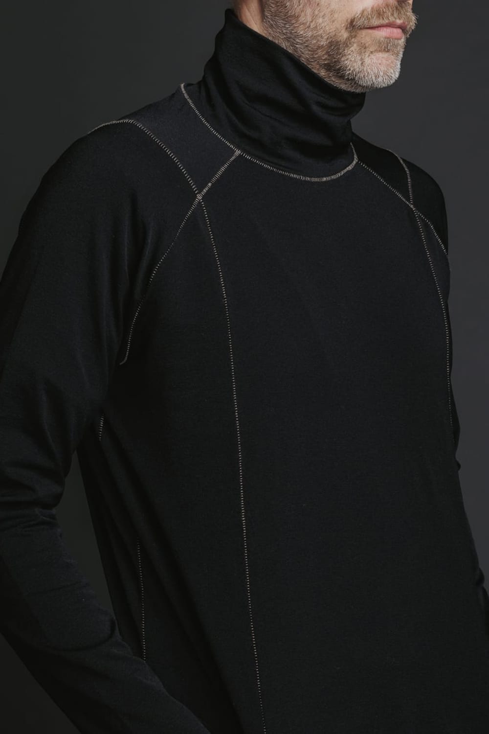 Nylon Spandex Jersey Turtleneck L/S  Black