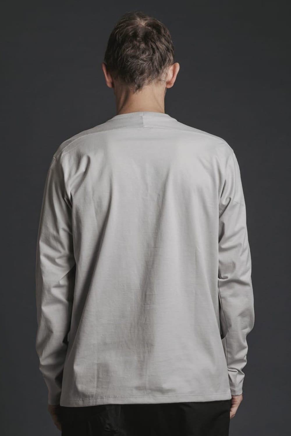 刺繍天竺長袖Tシャツ Lグレー