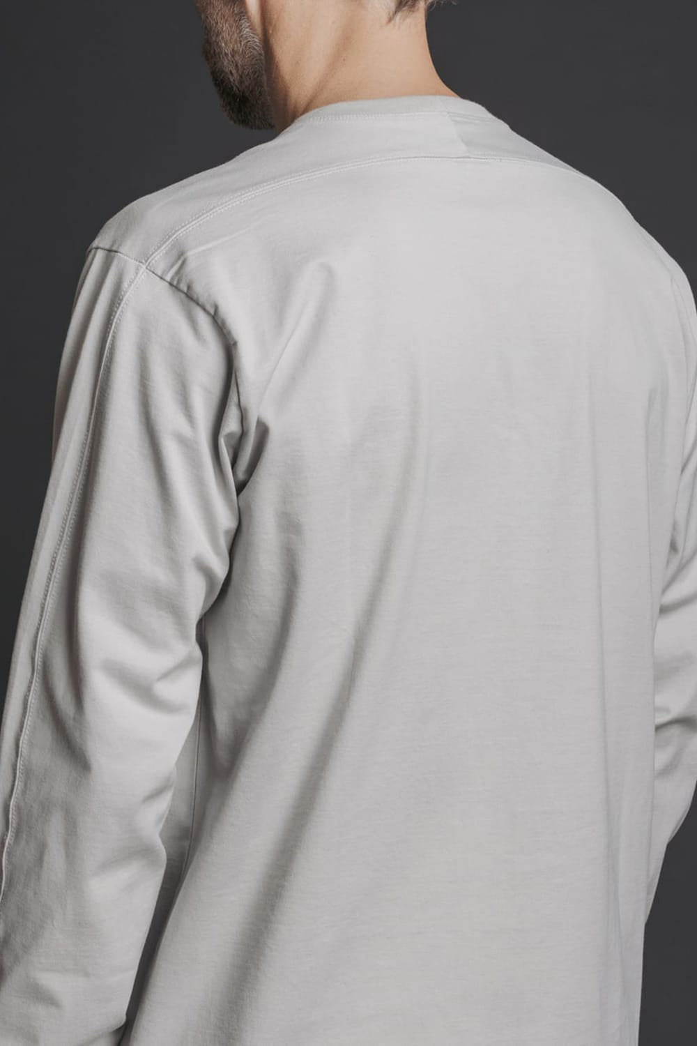 刺繍天竺長袖Tシャツ Lグレー