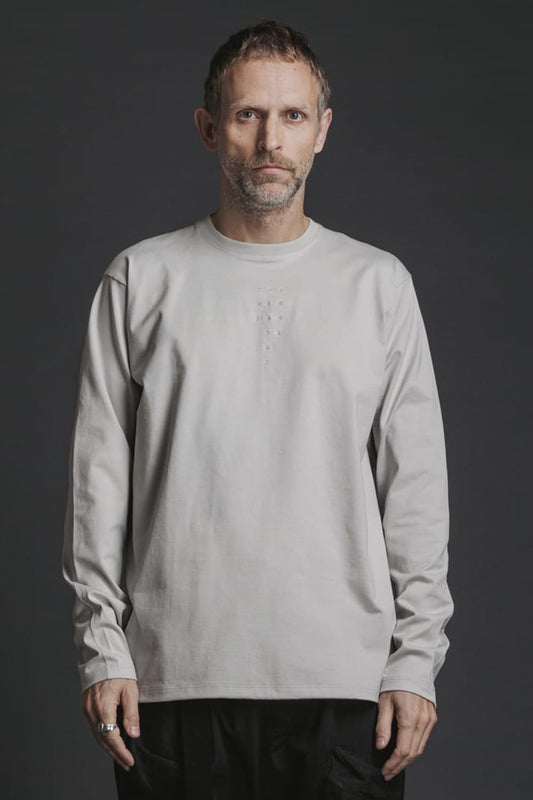 Jersey Stitch Embroidered L/S Tee L.Gray