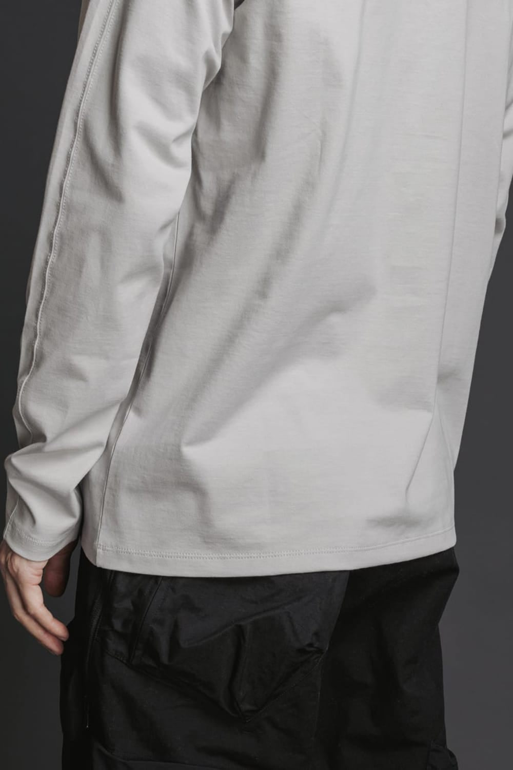 刺繍天竺長袖Tシャツ Lグレー