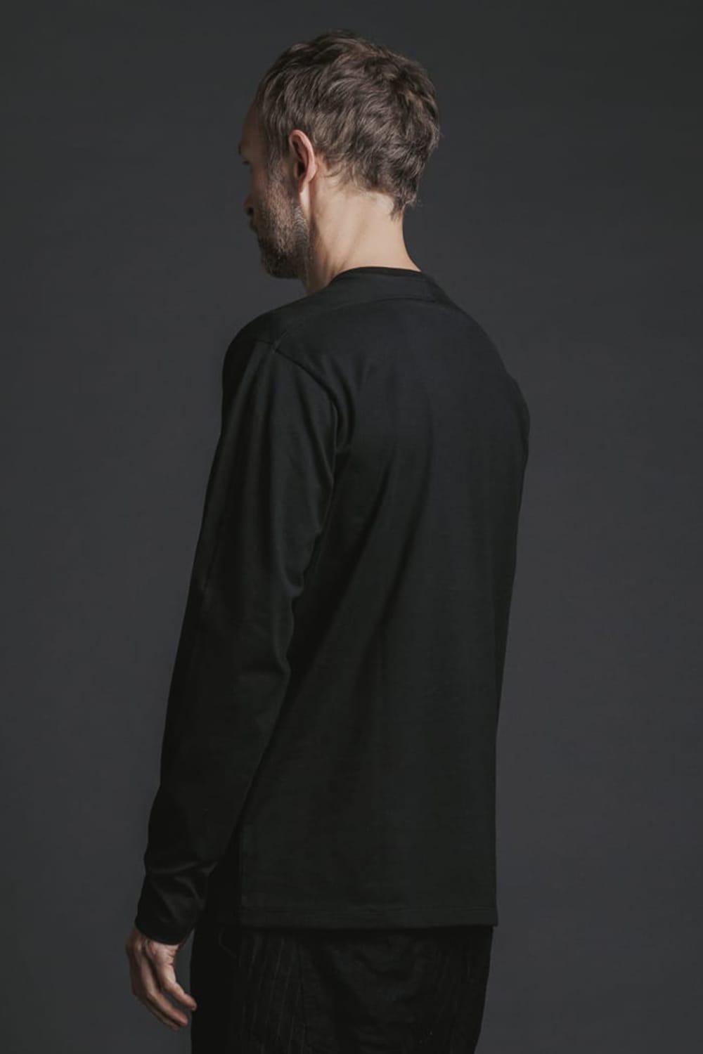 Jersey Stitch Embroidered L/S Tee Black