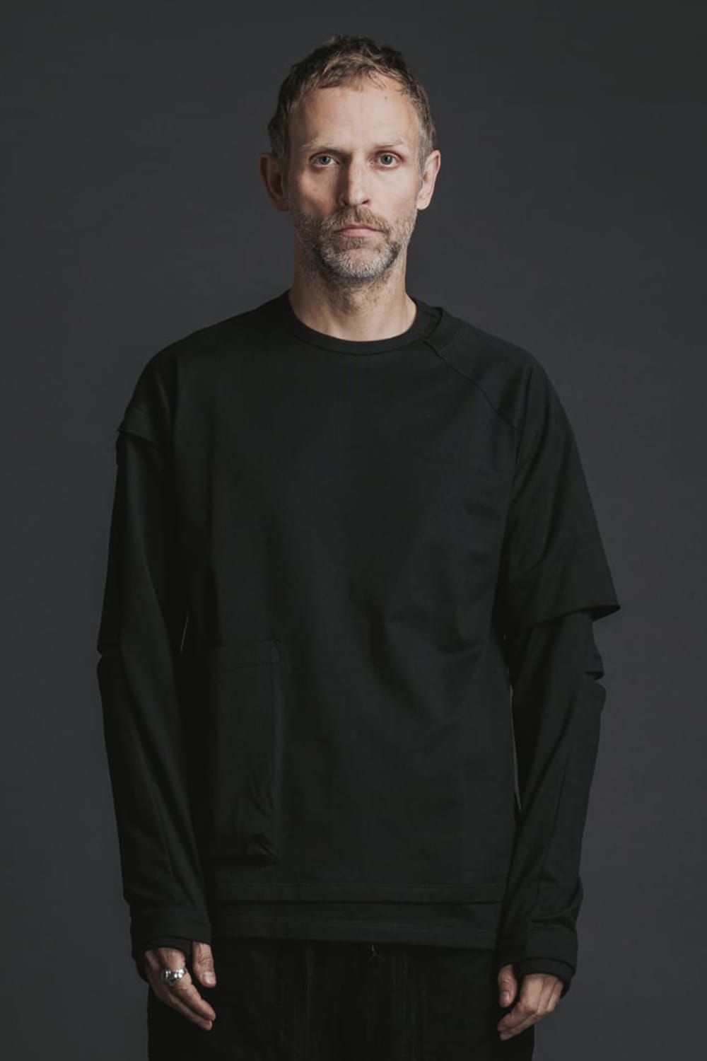 Cotton Asymmetry Layered L/S  Black